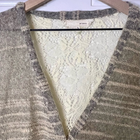 Anthropologie A’Reve Cottagecore Fairycore Ethereal Neutral Gauzy Lace Cardigan - Picture 3 of 14